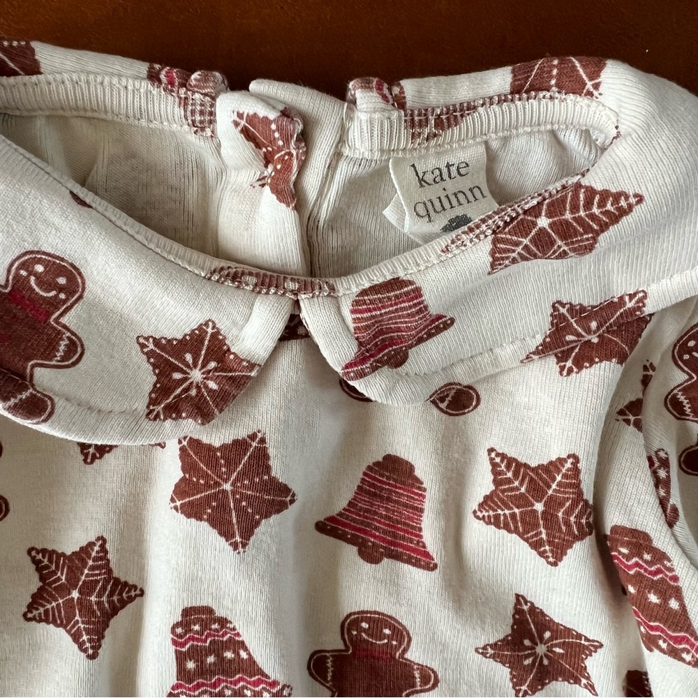 KATE QUINN Gingerbread Cookies Organic Cotton Coordinated Set, 12-18mo - Picture 3 of 11